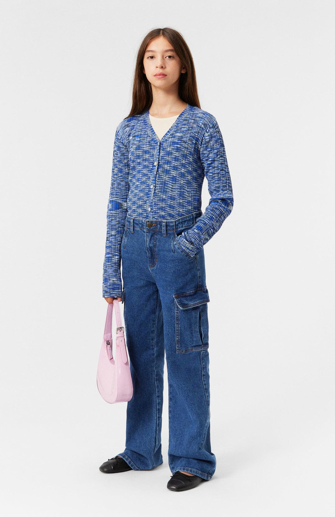 Tween Sweater | Genie Blue Mouline Cardigan | Molo