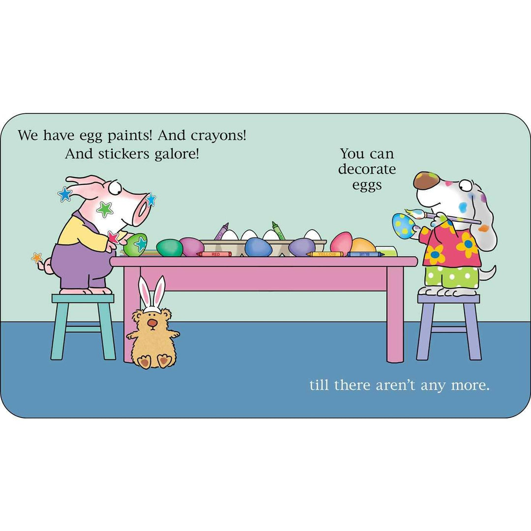 the inside pages of the book that show painting Easter eggs. 