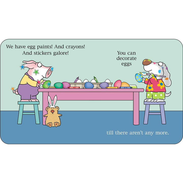 the inside pages of the book that show painting Easter eggs. 