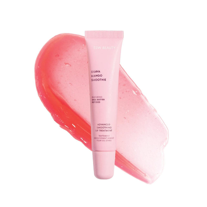 lip balm treatment in a pink tube. this picture also shows what it looks like outside of the tube, has a pink tint. 