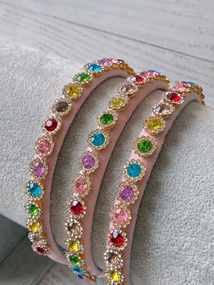 Headband | Thin Velvet Headband with Multicolor Charms | Bari Lynn Acccessories