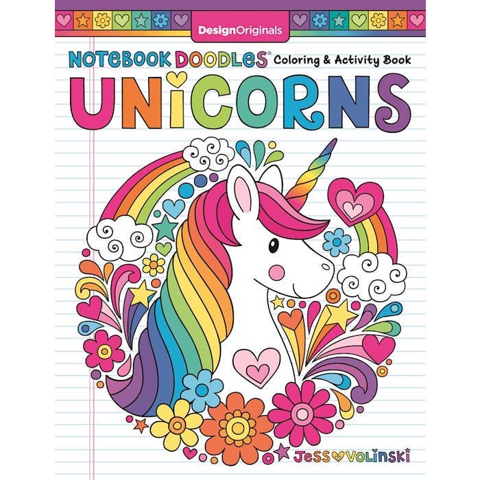 Coloring Book |  Notebook Doodles-  Unicorns | Wellspring
