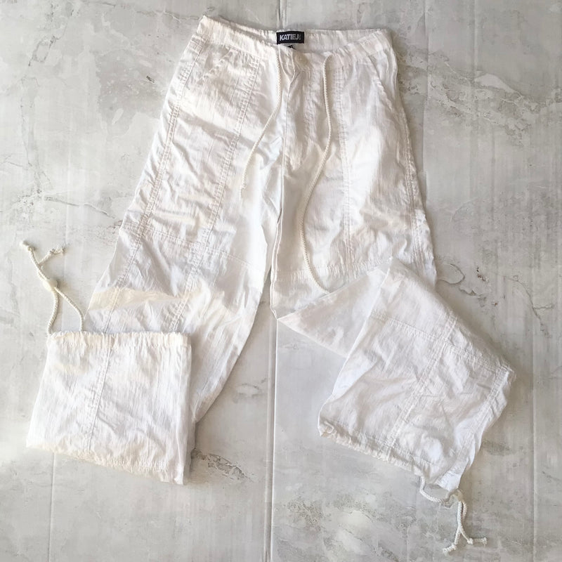 Tween Bottoms | Gwen Parachute Pant in White | Katie J NYC
