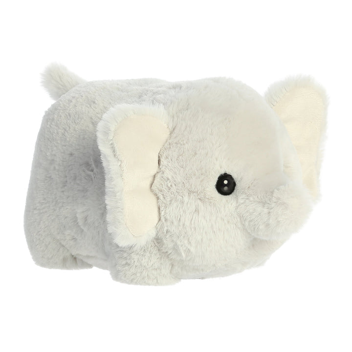 Plush elephant toy on a white background