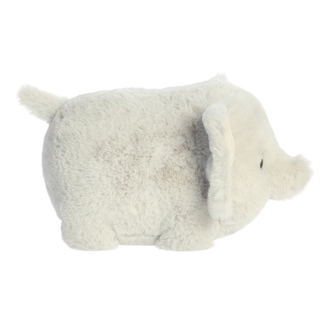 Plush toy elephant on a white background
