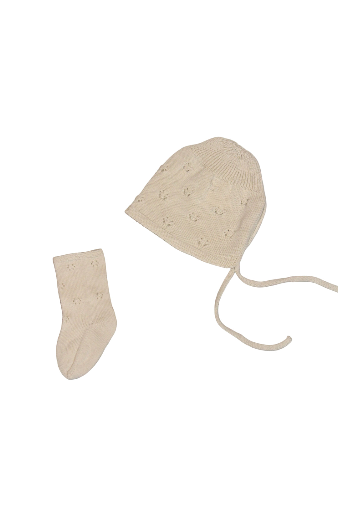 Baby Unisex Booties | Pointelle Knit Booties- Cream | Li and Me