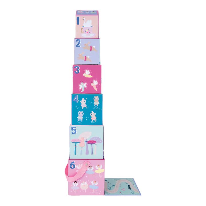 boxes stacked to the side showing the numbers and the ability to count the items on the box - all in ballet theme