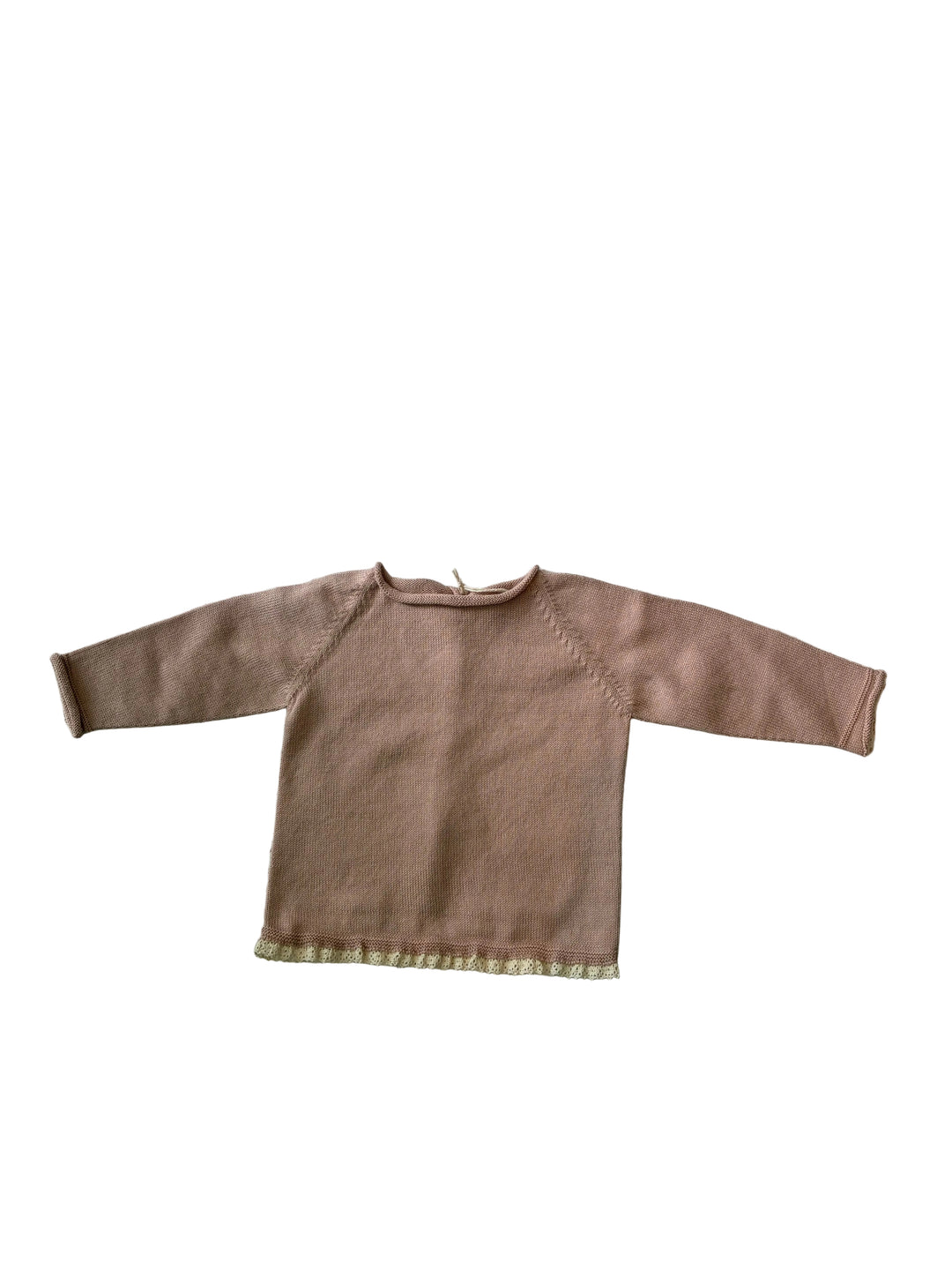 Baby Girl Sweater | Knit Lace Sweater - Candy | Li and Me