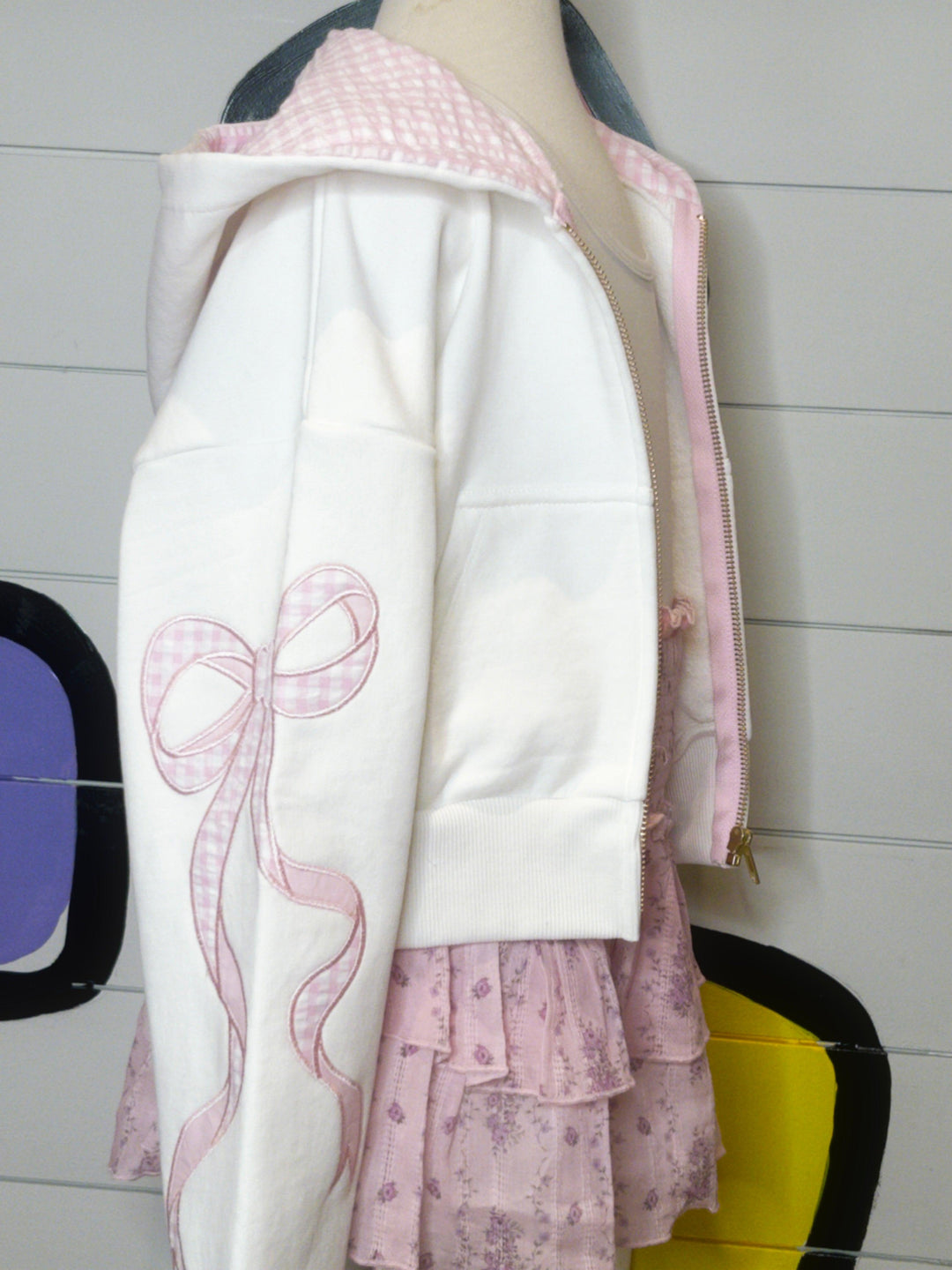Tween Bottoms | Bianca Skirt- Violet Stripe Floral | Katie J NYC