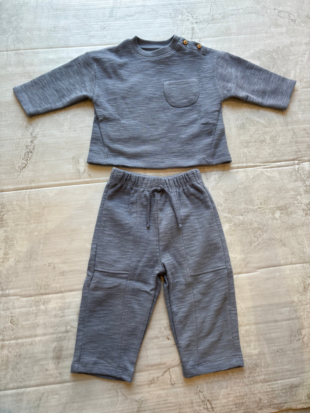 Baby Boy Sets | 2 PCS: Ribbed Top and Trousers | Play Up