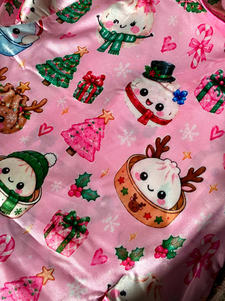 Girls Sets | Loungewear Set- Dumpling Christmas Print | Tweenstyle