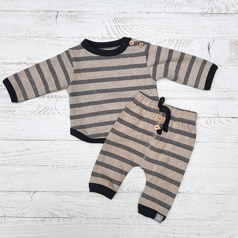 Baby Boys Sets | 2PCS- Sweater and Pants- Navy Stripe | Snug