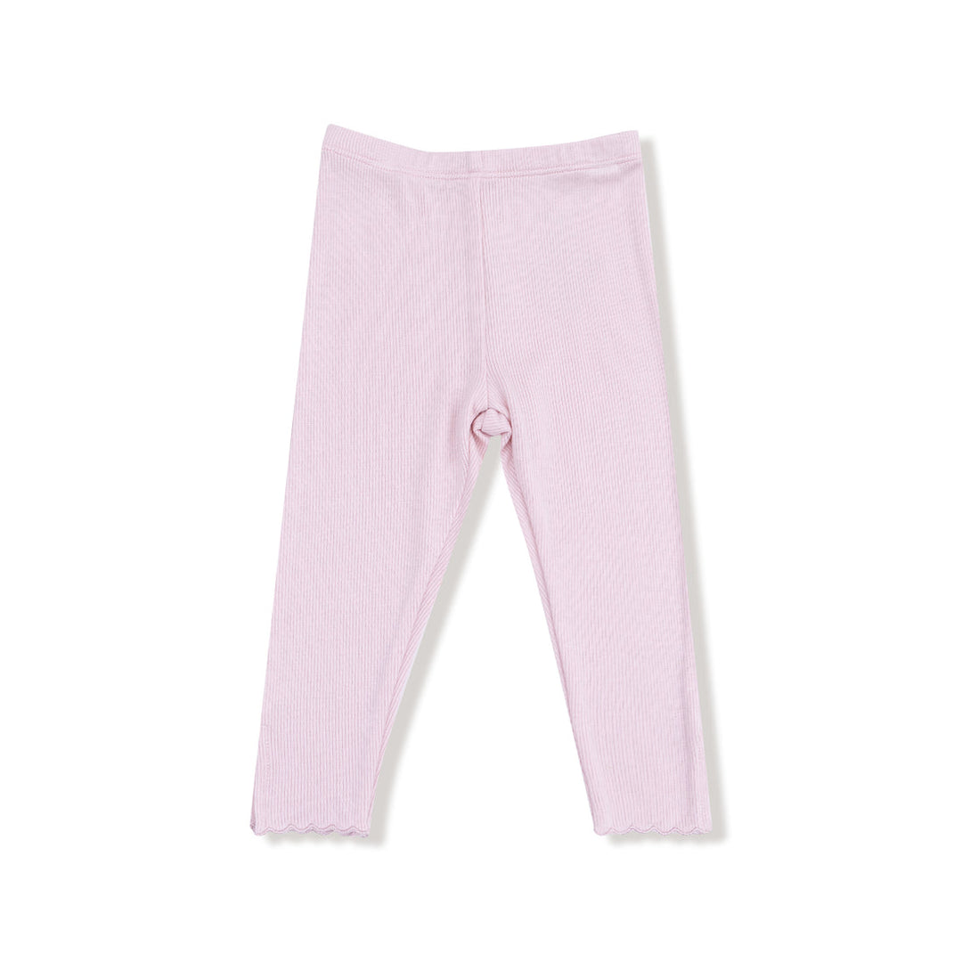 Pink baby leggings on a white background