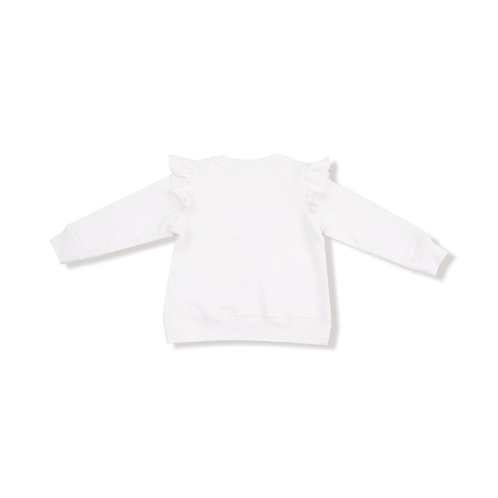 back of White long-sleeve shirt on a white background