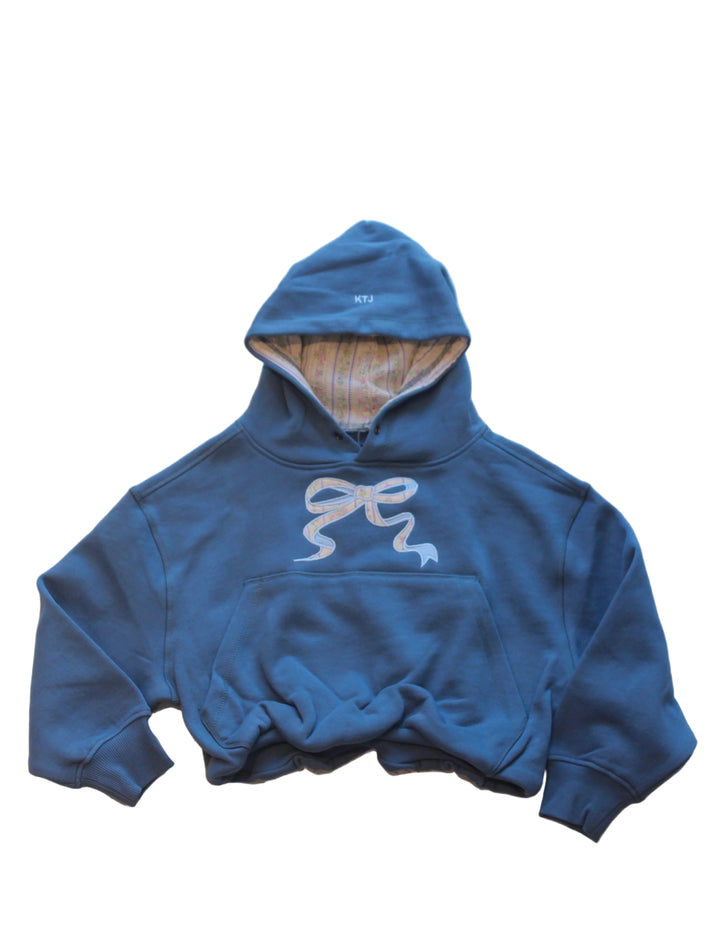Tween Sweater | Ryan Hoodie- Denim Blue Vintage Floral | Katie J NYC