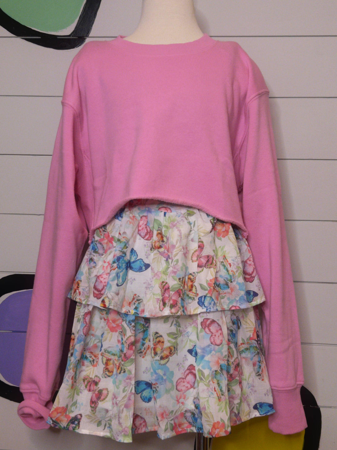 Tween Sweater | Super Crop Sweatshirt- Summer Rose | Katie J NYC