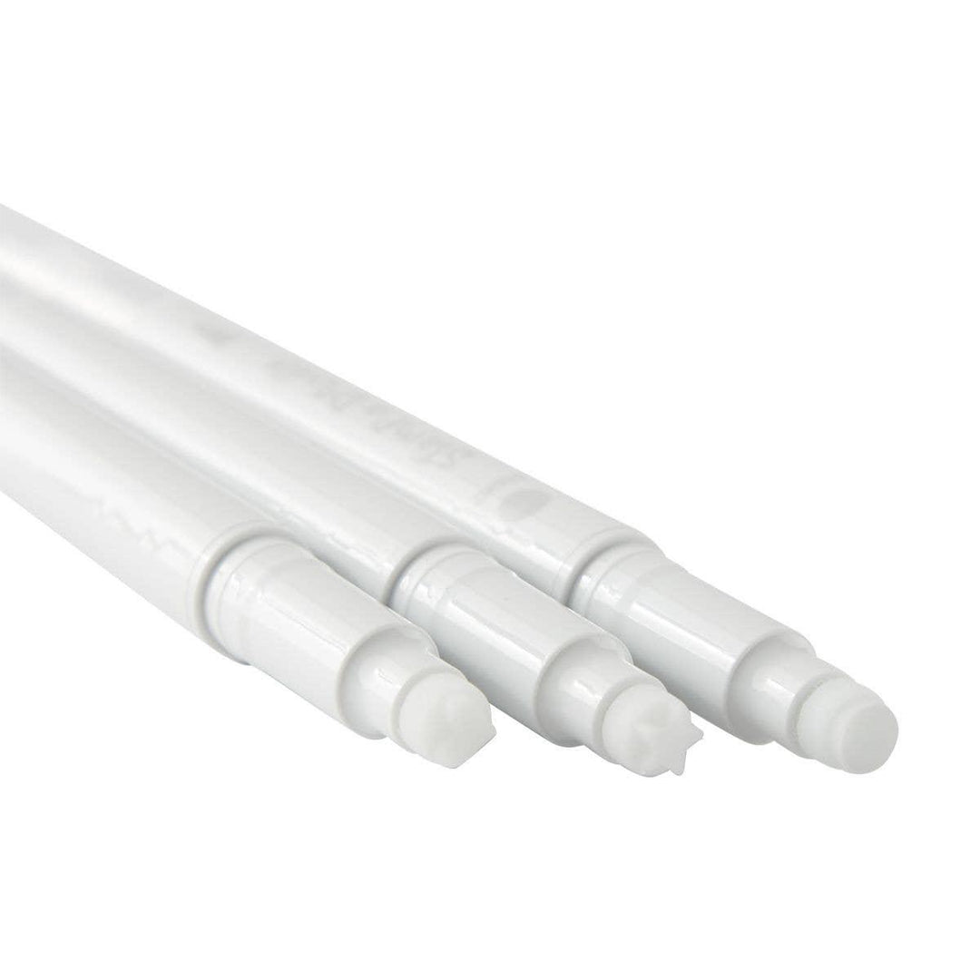 this shows the three markers that will change the color of the other ink markers once on paper 