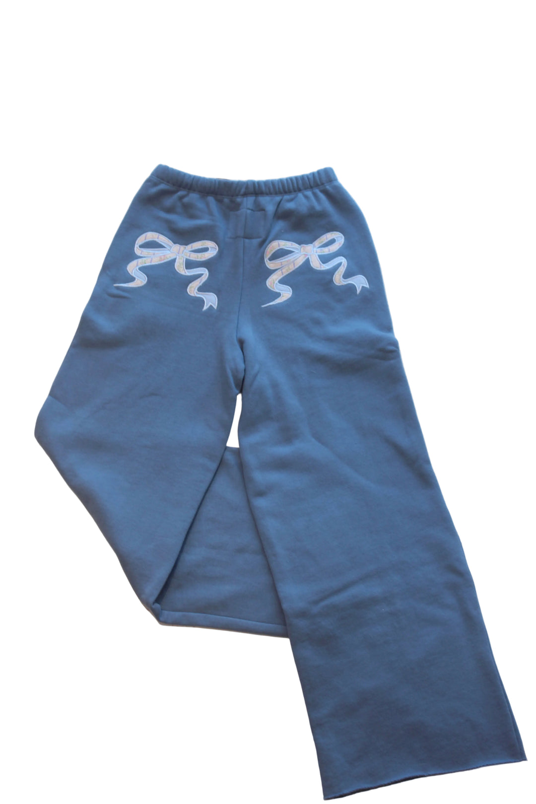 Tween Bottoms | Shane Wide Leg Pants- Denim Blue Floral Vintage | Katie J NYC
