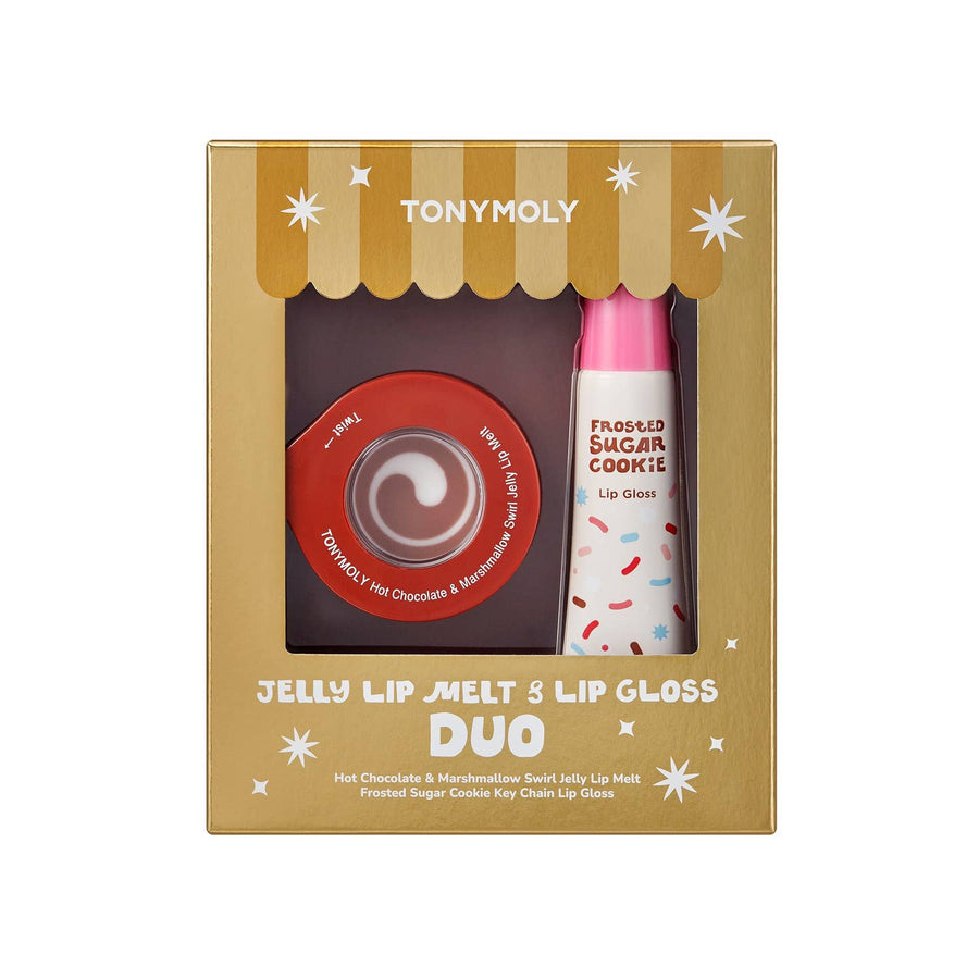 Tony Moly Jelly Lip Melt and Lip Gloss Duo packaging on a white background