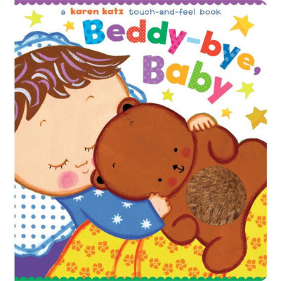 lift the flap book that has touch and feel elements. The title says "Beddy Bye Baby"