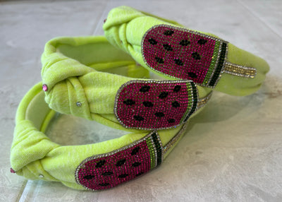 Headbands | Knot headband crystallized patch- watermelon | Bari Lynn Accessories