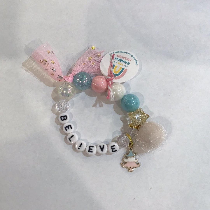 Bracelet | Holiday 2022: A Vintage Christmas Charm- "Believe" | The Rainbow Mermaid