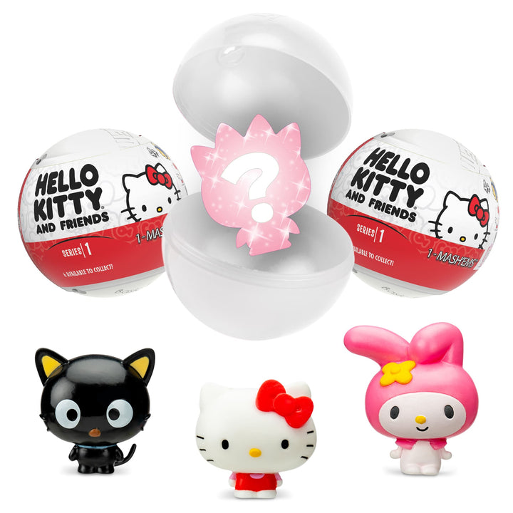 Hello Kitty and Friends toy figures with packaging on a white background
