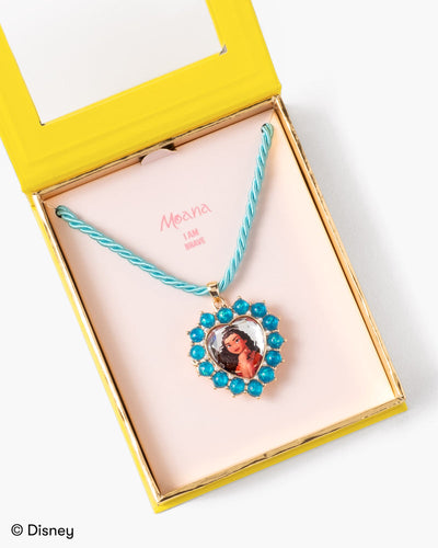 moana locket attached to turquoise cord 