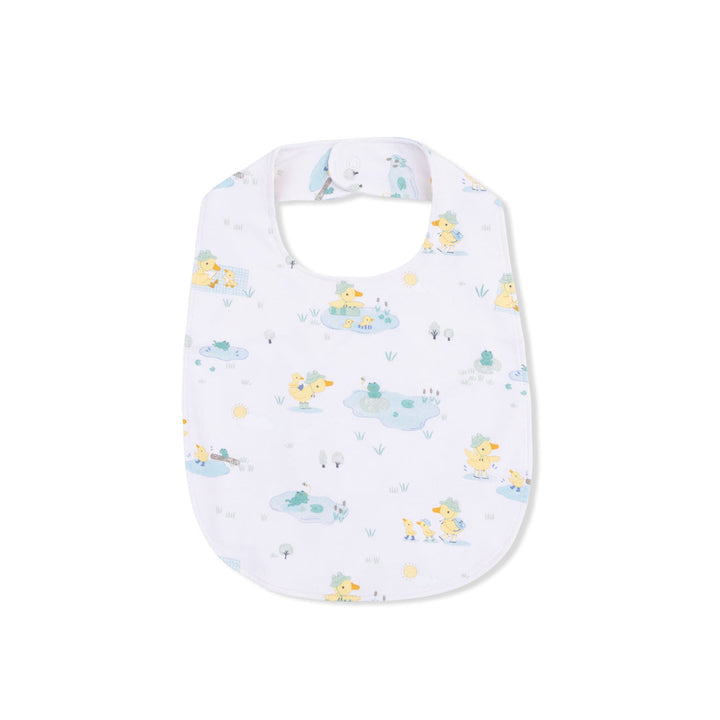 Baby Unisex Bib | Frog and Duck Pond | Angel Dear