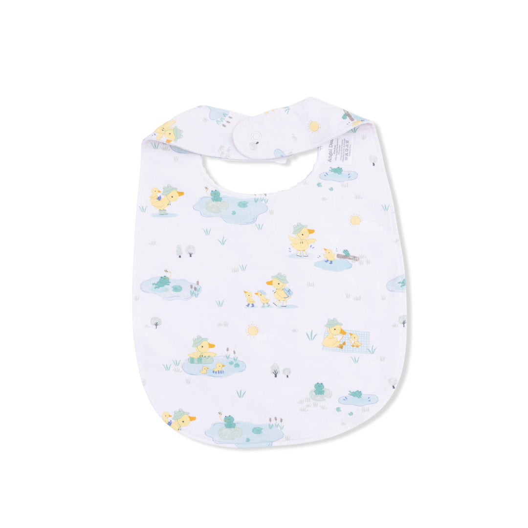 Baby Unisex Bib | Frog and Duck Pond | Angel Dear