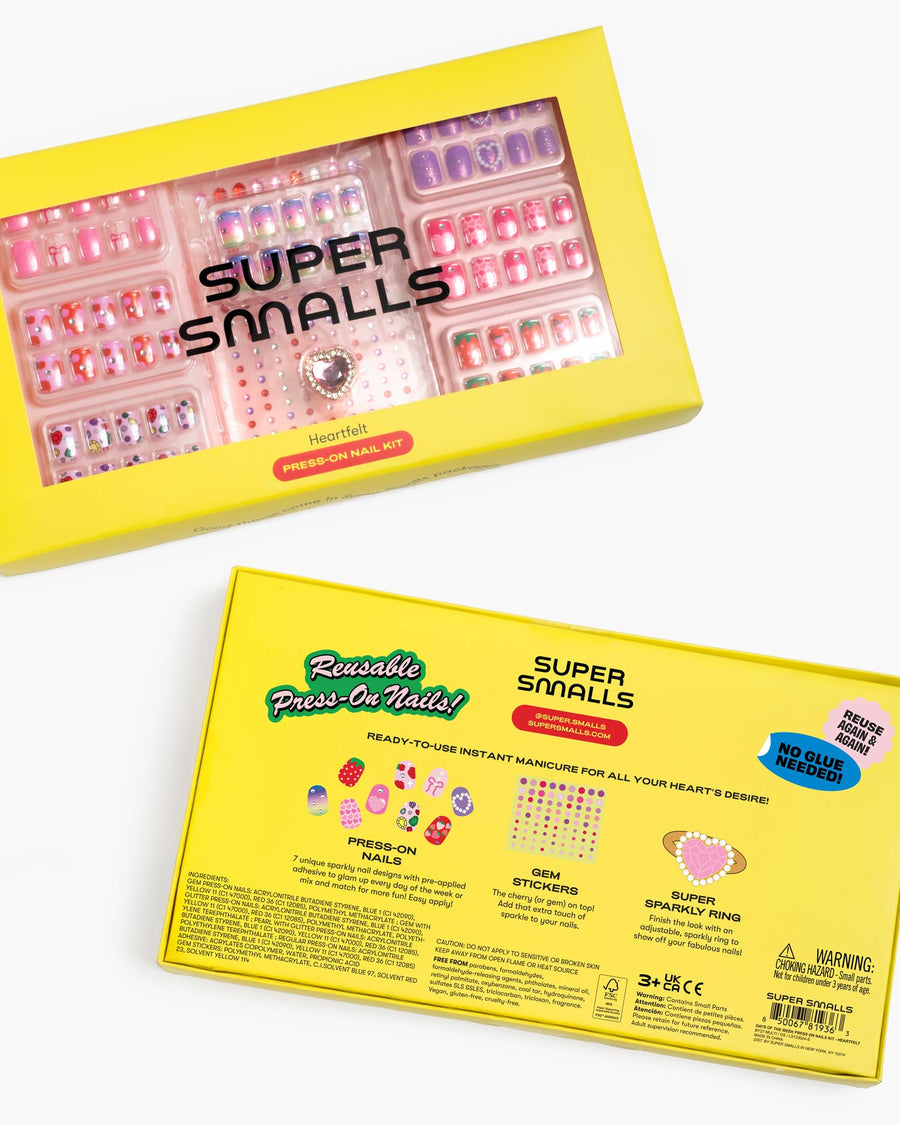 Super Smalls press-on nail kit packaging on a white background