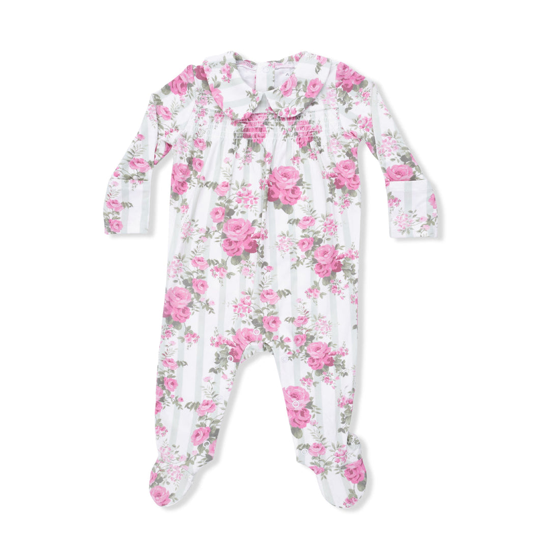Floral baby onesie on a white background