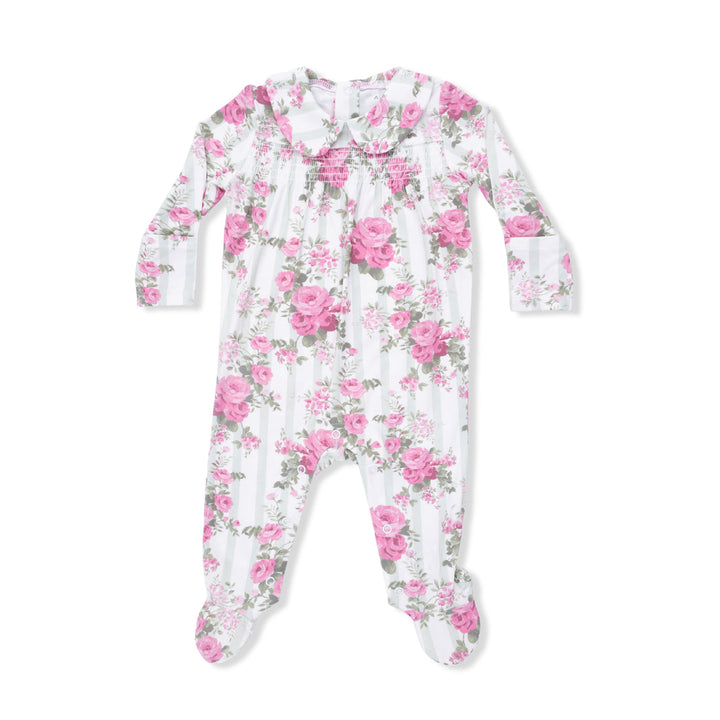 Floral baby onesie on a white background