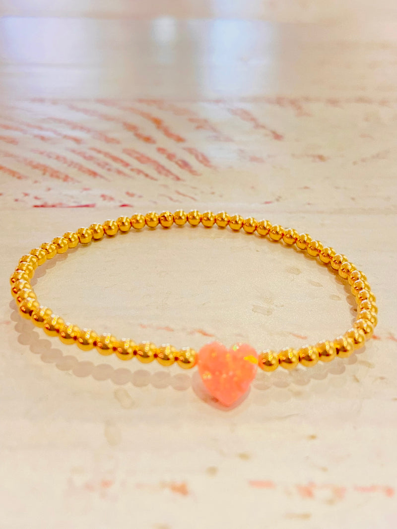 Tween Accessories | Baby Pink Heart Bracelet| Bara Boheme Jewelry