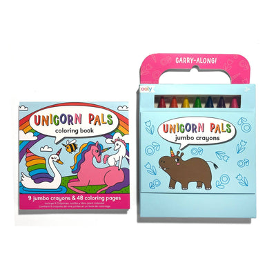 Travel Coloring Set | Carry Along Crayons & Coloring Book - Unicorn Pals| Ooly