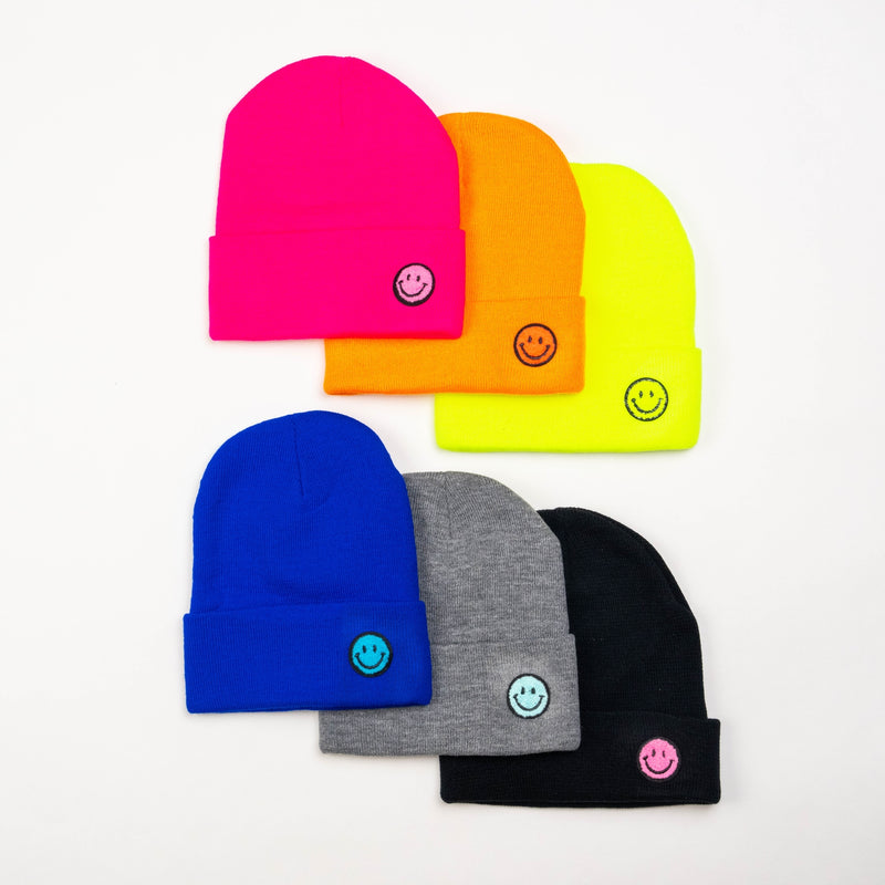 Tween Hats | Solid Color Smiley Beanie | Malibu Sugar