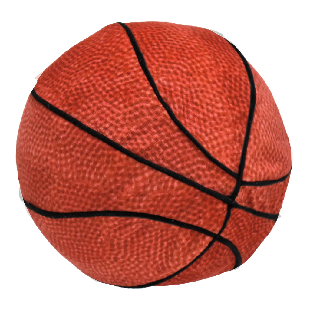 Basketball with black lines on a white background