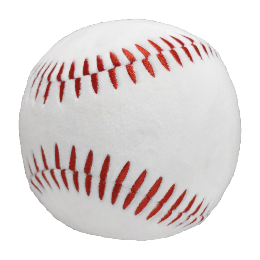 Baseball with red stitching on a white background