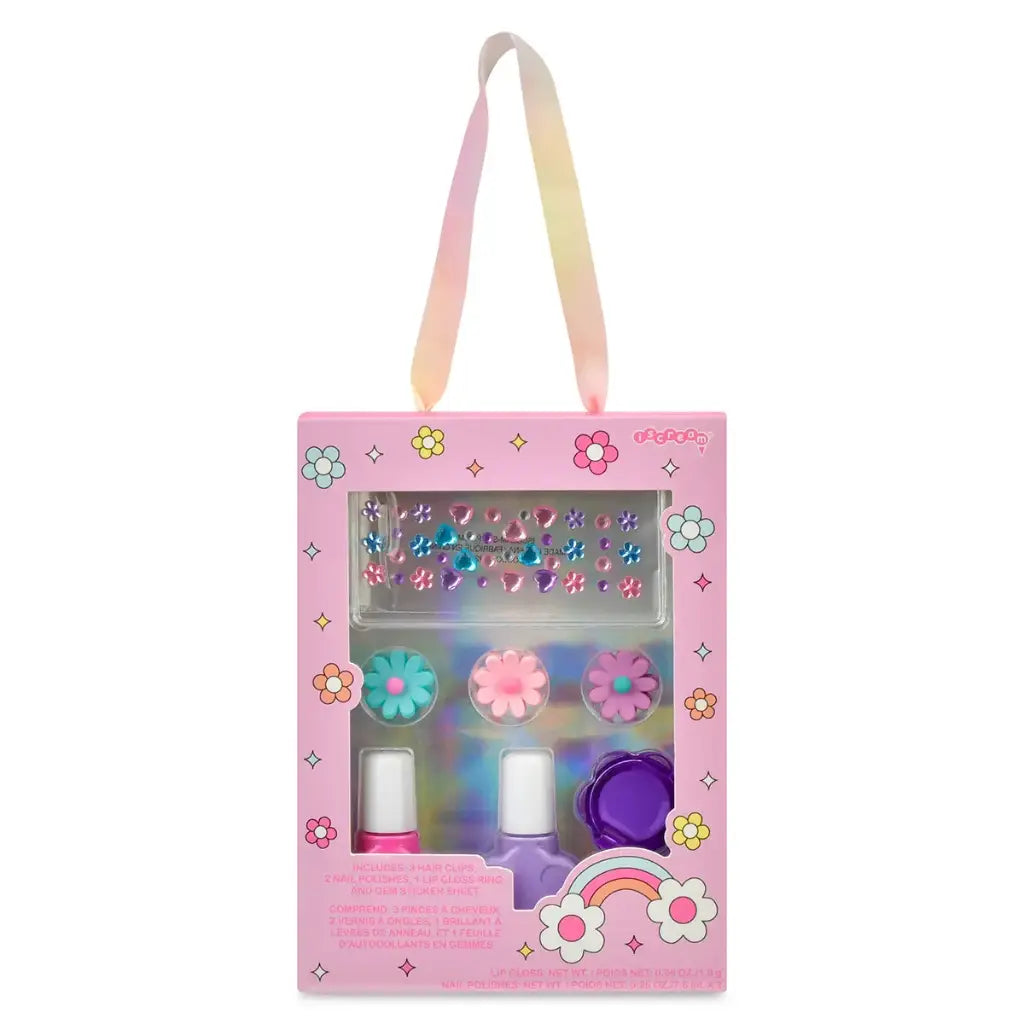 Children's nail polish set with decorative packaging on a white background