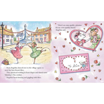 these two pages depict what two of the pages look like with a valentines theme. 