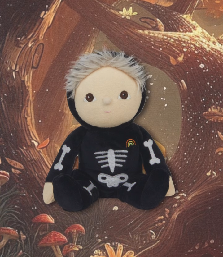 Heirloom Quality Toys | Dinky Dinkum Doll - Scully Skeleton- Black | Olli Ella