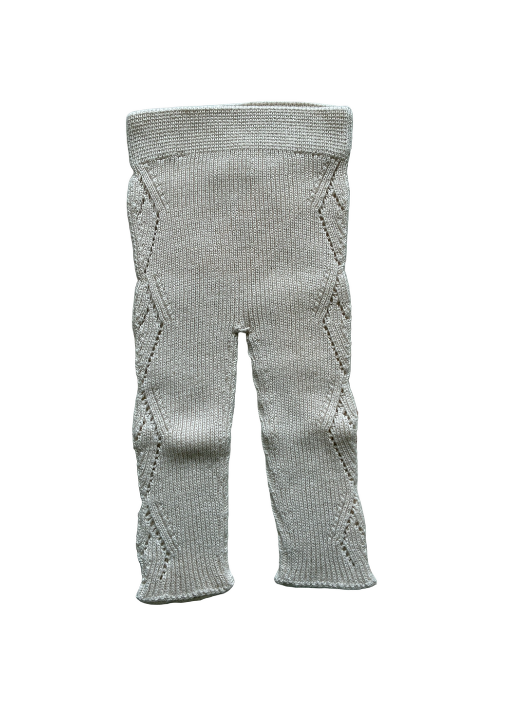 Baby Girl Bottoms | Knit Openwork Pants - Cream | Li and Me
