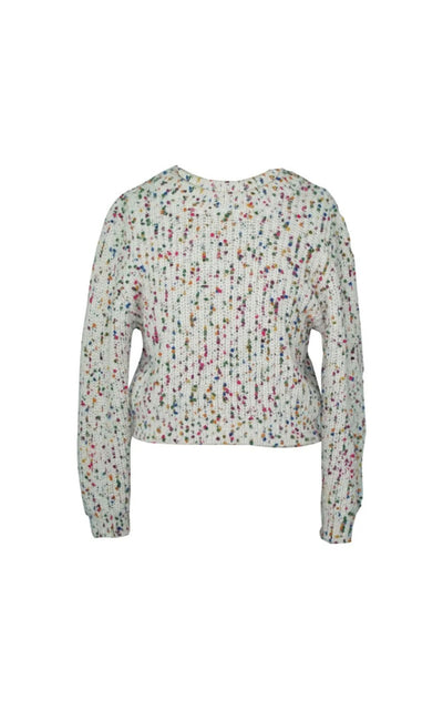 Flowers By Zoe Multi Dot Speckle Knit Sweater