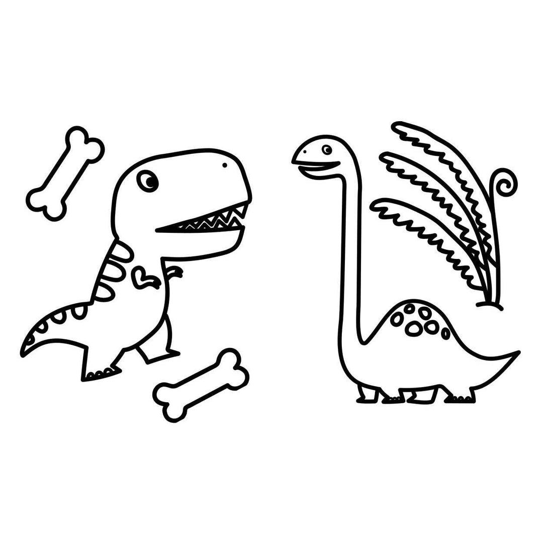 outlines of dinosaurs to color in 