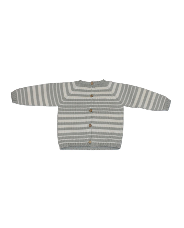 Baby Boy Sweater | Irregular Striped Sweater - Cream/Apple | Li and Me