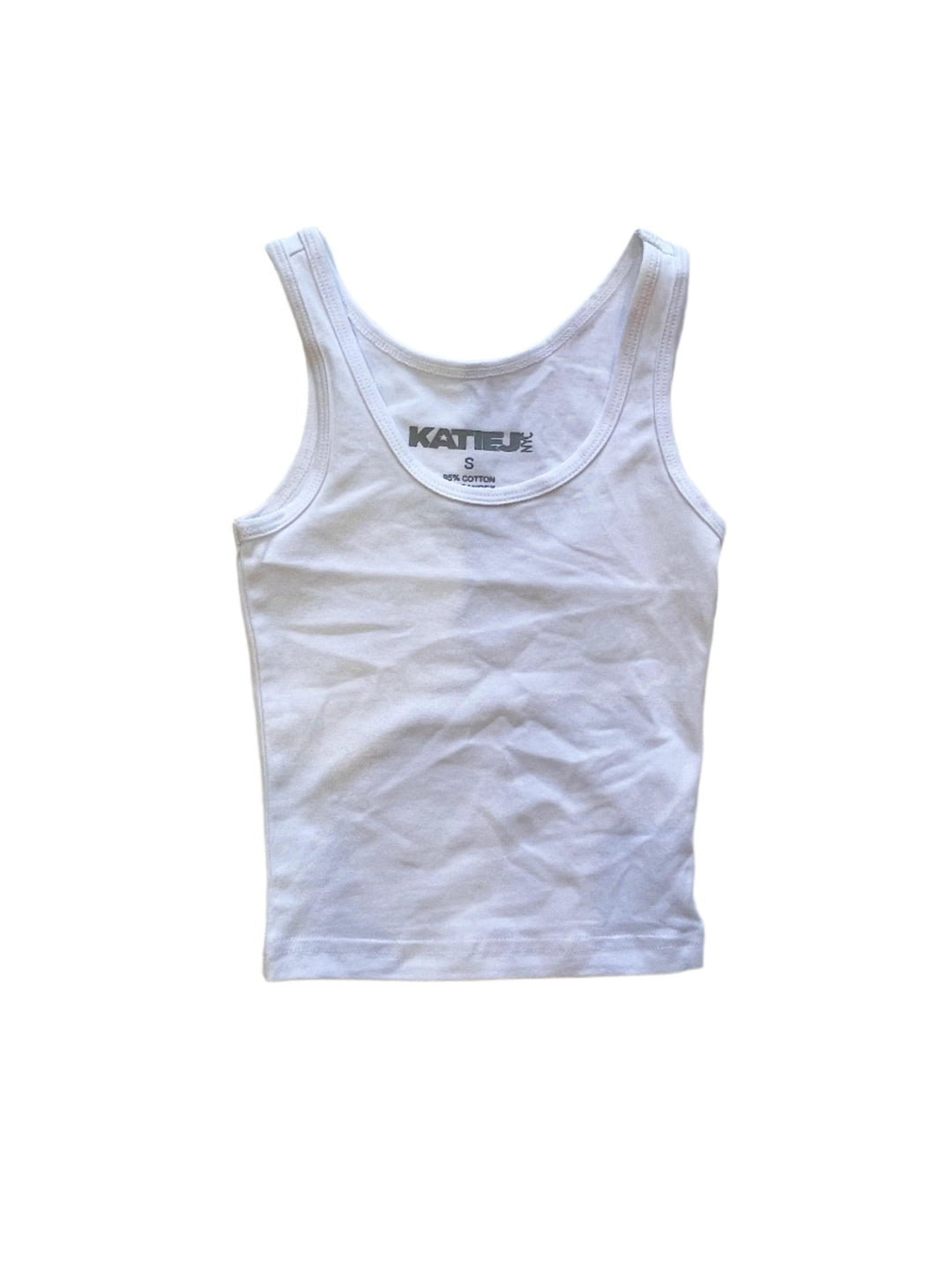 sleeveless white tank top with scoop neck