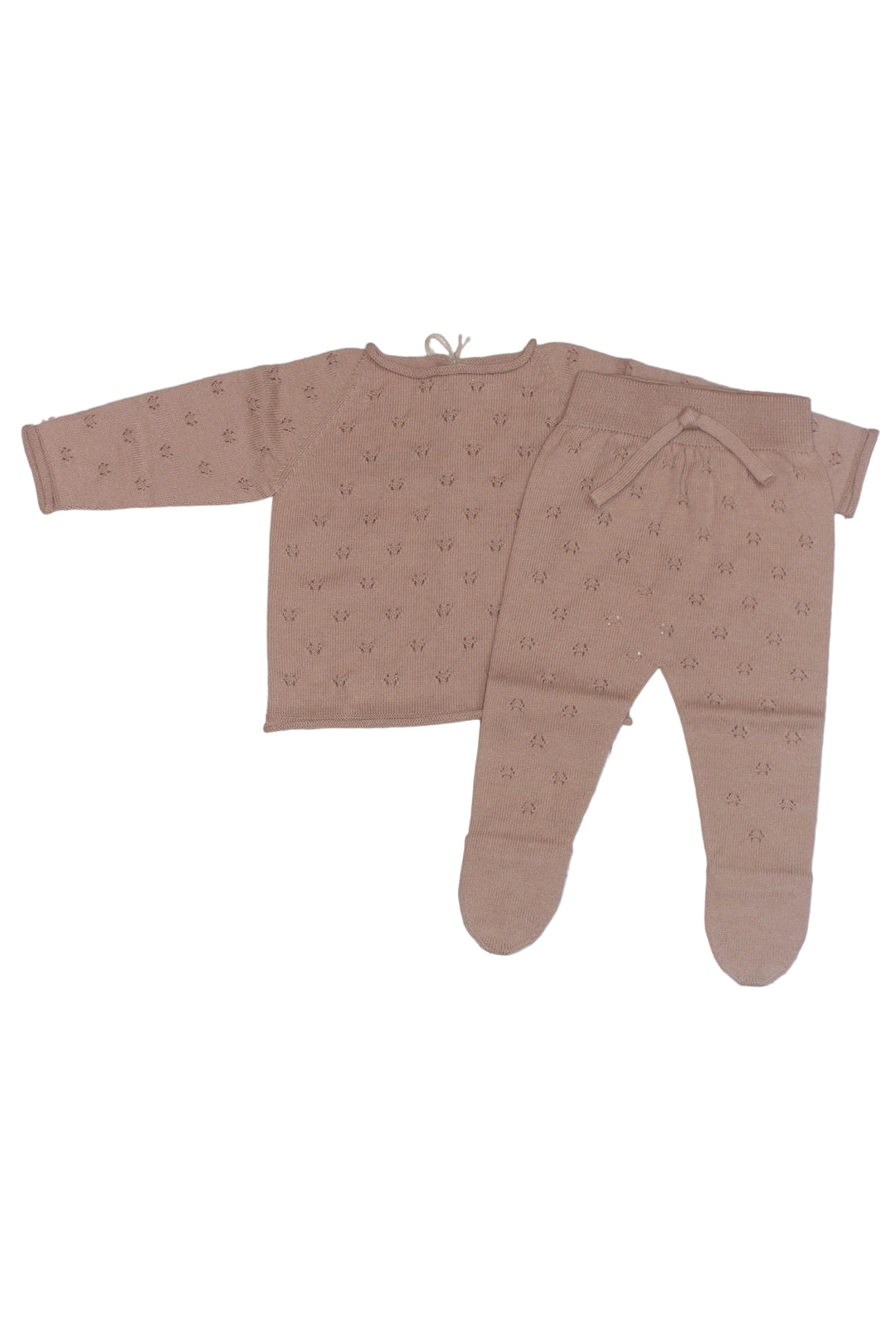 Baby Girl Sets | 2PCS: Knit Sweater and Footed Pants- Candy | Li and Me
