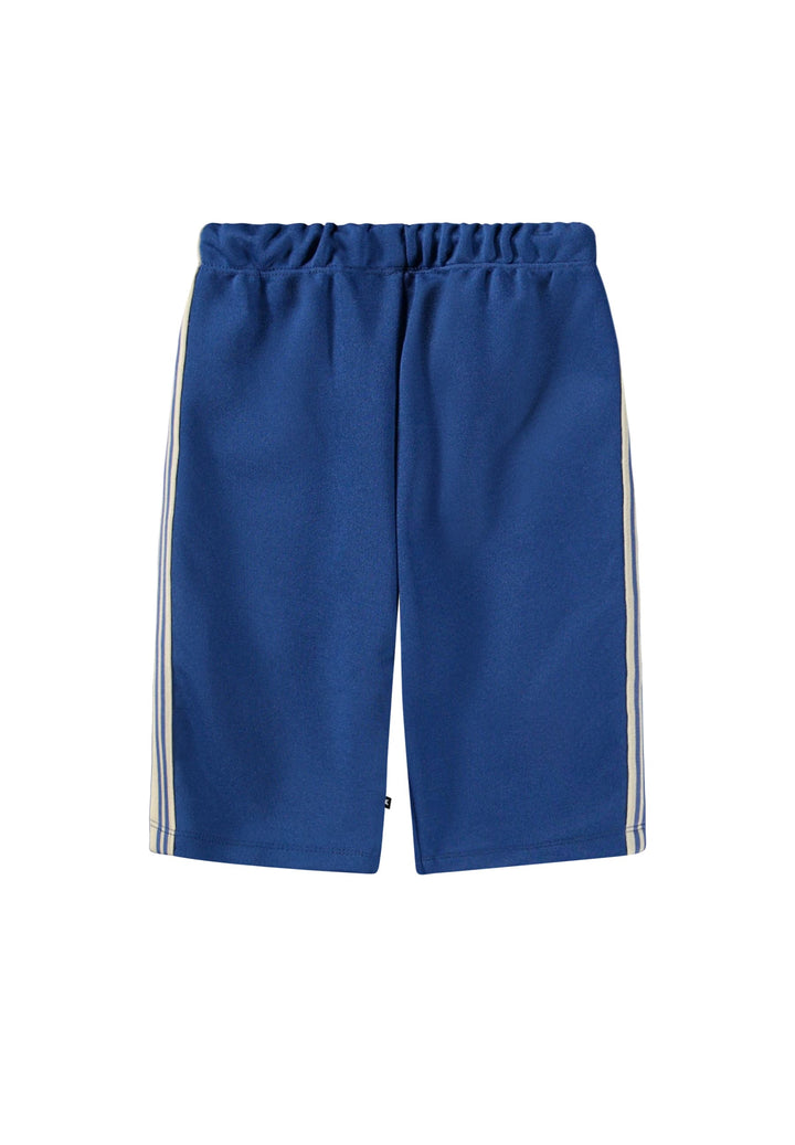Blue pants with white stripes on a white background
