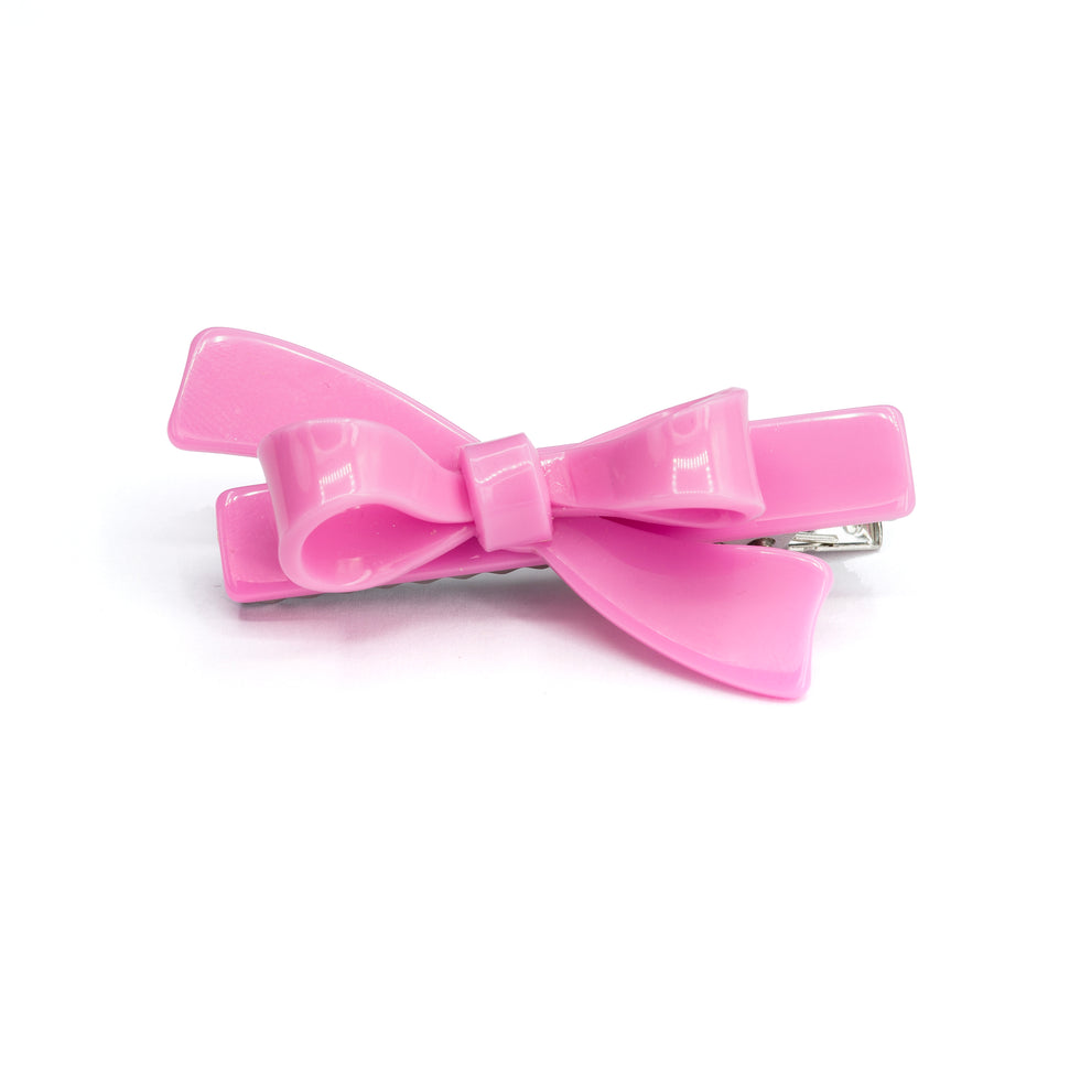 Clip | Bow Hair Clips - Candy Pink | Lilies and Roses NY