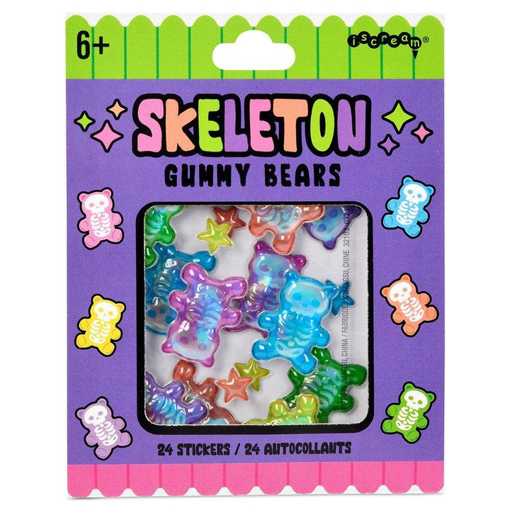 gummy bear puffy stickers that look like puffy skeleton gummy bears